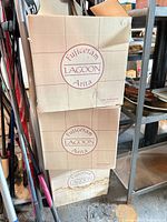 Three stacked Fujiceram Lagoon Arita boxes