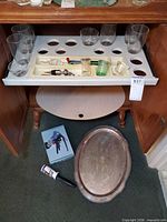 Entire lot staged in and around cabinet