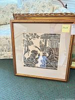 Full view of framed print showing artwork, mat, and frame