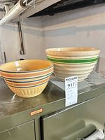 Overview of both mixing bowls on surface