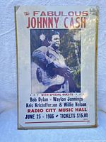 Full view of framed Johnny Cash 1986 concert poster