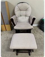 Full view of chair and ottoman
