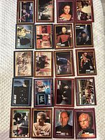 Full layout of all 20 Star Trek trading cards