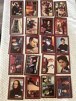 All 20 Star Trek red-border trading cards laid out in five rows of four