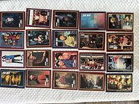20 Star Trek trading cards laid out in four rows, fronts visible