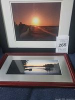 Both framed photographs showing subject matter and frames