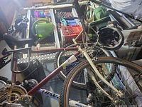 Full view of bike within storage area