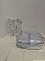 Tray and lid side by side