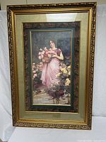 Full view of framed print showing artwork, mats and ornate frame