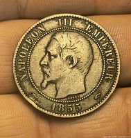 Obverse showing Napoleon III bust and 1855 date