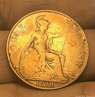 Reverse side showing Britannia, date 1914
