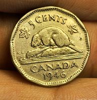 Reverse showing beaver design, denomination, country and date