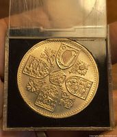 Coin obverse within plastic holder