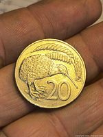 Reverse with kiwi bird, fern and denomination