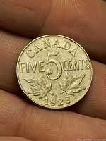 Reverse of 1923 Canada five cents coin
