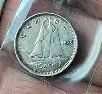 reverse showing Bluenose schooner and denomination 10 cents