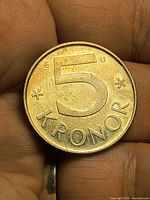 Obverse with large numeral 5 and KRONOR legend