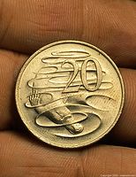 Reverse showing 20 cent denomination and platypus