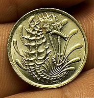 Reverse showing detailed seahorse design