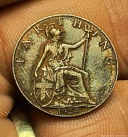 Reverse of 1924 farthing showing Britannia