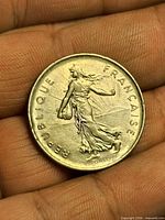 Obverse showing La Semeuse design and legends
