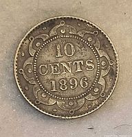 Reverse showing denomination and date 10 CENTS 1896
