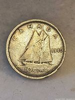 Reverse side showing CANADA, 1940 date, Bluenose schooner, 10 CENTS denomination