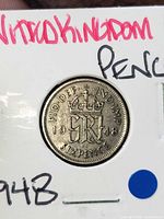 Reverse of 1948 UK sixpence showing crowned GR monogram and date