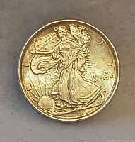 Obverse showing Walking Liberty design
