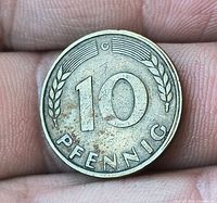 Obverse with denomination 10 PFENNIG and barley ears