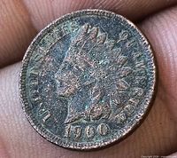 Obverse of 1900 Indian Head cent with date and portrait visible