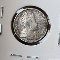Obverse view of 1903 Canadian 5 cent coin in holder