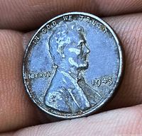 Obverse view showing Lincoln portrait, LIBERTY, date 1943