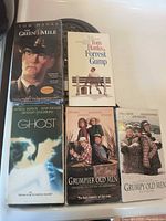 Front view of all five sealed VHS tapes
