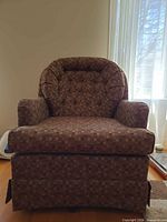 front view of the upholstered swivel chair