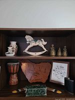 Overall shelf view showing majority of items
