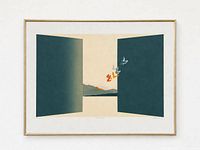 Framed silkscreen full view on wall