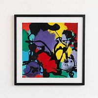 Front view of framed abstract artwork