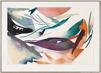 Full view of framed abstract serigraph