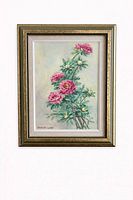Framed floral oil painting full view