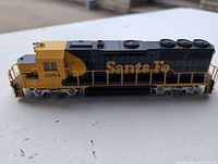 Left side view of Bachmann HO Santa Fe diesel locomotive 3504
