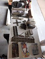 Table view showing turntable, track, bridge, structures, parts box