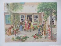 Full view of the “Market Day” print showing artwork and white margins