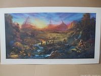 Full view of unframed print on backing