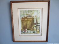 Full view of framed print showing artwork, matting and frame