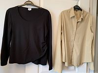 Front view of both garments on hangers