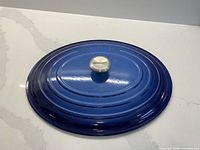 Top view of blueberry lid with stainless knob