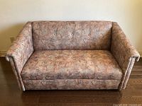 Full front view of loveseat