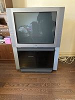 Front view of Sony CRT TV on stand