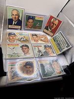 Group shot of all nine 1956 Topps cards in protectors